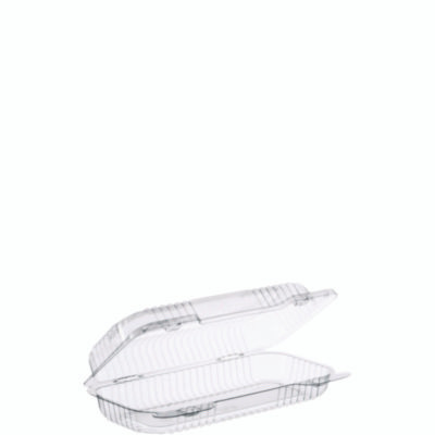 Staylock Clear Hinged Lid Containers, 4.5 x 8.5 x 2.1, Clear, Plastic, 250/Carton