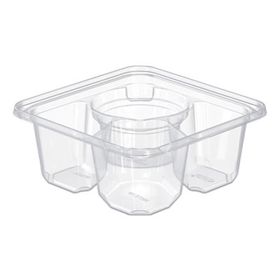 Tamperguard Snack Boxes, 3 Compartments, 6.3 x 6.3 x 2.6, Clear, Plastic, 300/Carton