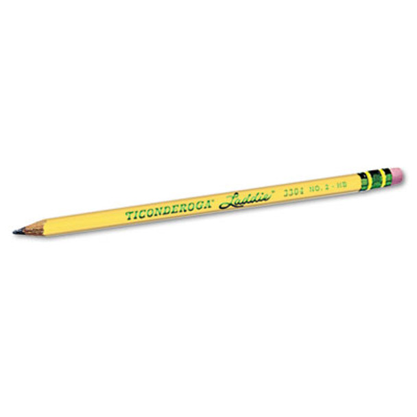 Ticonderoga Laddie Woodcase Pencil With Microban Protection, Hb (#2), Black Lead, Yellow Barrel, Dozen