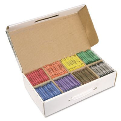 Crayons Made With Soy Classpack, Regular Size, 0.37" x 3.7", 8 Assorted Colors, 800/Carton