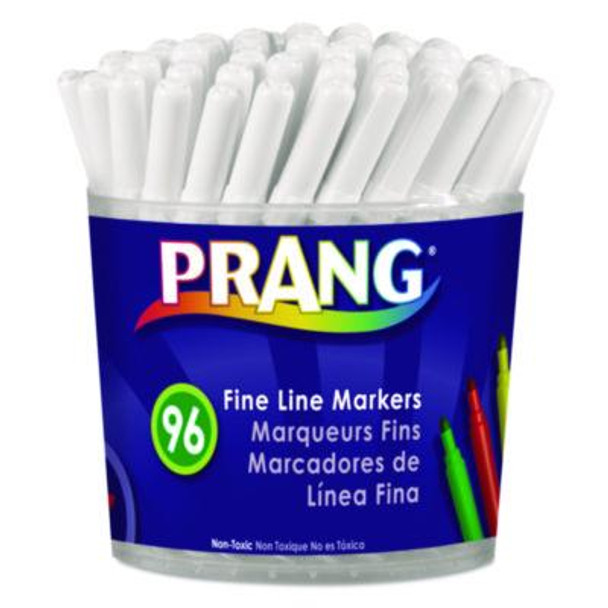 Fine Line Markers, Fine Bullet Tip, Assorted Colors, 96/Set