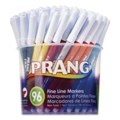 Fine Line Markers, Fine Bullet Tip, Assorted Colors, 96/Set