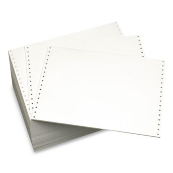 Continuous Feed Computer Paper, 1-Part, 18 Lb Bond Weight, 8.5 x 12, White, 4,000/Carton