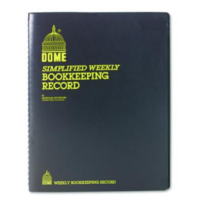 Simplified Weekly Bookkeeping Record, 4 Column Format, Brown Cover, 11 X 8.5 Sheets, 128 Sheets/Book