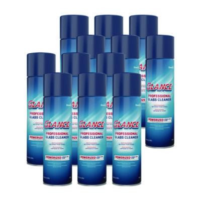 Glance Powerized Glass And Surface Cleaner, Ammonia Scent, 19 Oz Aerosol Spray, 12/Carton