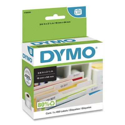 Labelwriter Bar Code Labels, 0.75" X 2.5", White, 450 Labels/Roll