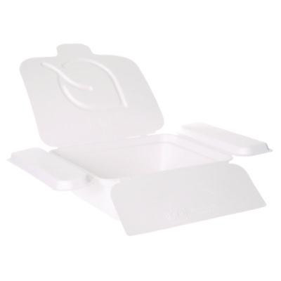 Vanguard Folia Renewable And Compostable Take-Out Container, 3 Compartments, 22 Oz, 5.39 x 5.94 x 2, White, Sugarcane, 300/Ct