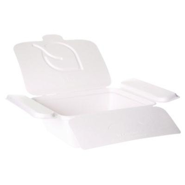 Vanguard Folia Renewable And Compostable Take-Out Container, 3 Compartments, 35 Oz, 5.8 x 6.9 x 2.5, White, Sugarcane, 300/Ct