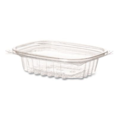 Renewable And Compostable Rectangular Deli Containers With Lid, 8 Oz, 3 x 4.83 x 1.5, Clear, Plastic, 50/Pack, 4 Packs/Carton