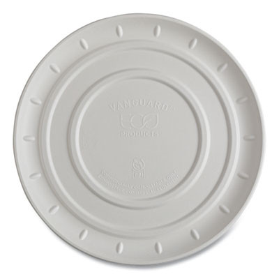 Vanguard Molded Fiber Pizza Tray, 16" Diameter, White, Sugarcane, 50/Carton