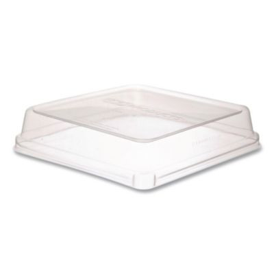 Renewable And Compostable Lids, 7.86 x 7.86 x 1.64, Clear, Plastic, 200/Carton