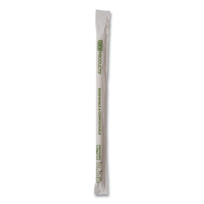Renewable And Compostable Pha Straws, 7.75", Natural White, 2,000/Carton