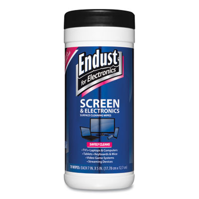 Antistatic Screen Cleaning Wipes, Premoistened, 5 x 7, Clean Scent, White, 70/Canister