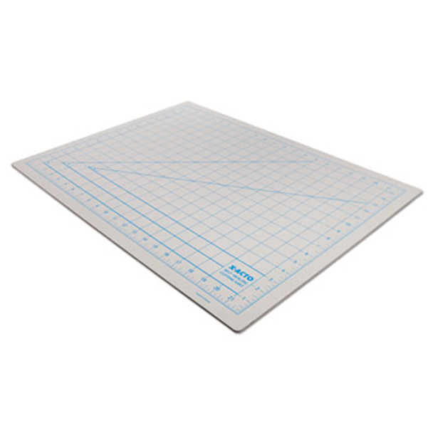 Self-Healing Cutting Mat, 1" Grid With Guide Angles, Non-Slip Backing, 18" x 24", Gray