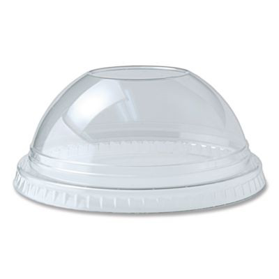 Kal-Clear/Nexclear Drink Cup Lids, Dome Lid With No Hole, Fits 12 Oz To 20 Oz Cold Cups, Plastic, Clear, 1,000/Carton