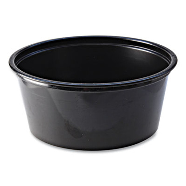 Portion Cups, 3.25 Oz, Plastic, Black, 125/Sleeve, 20 Sleeves/Carton