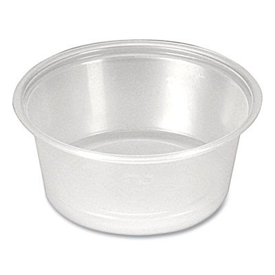 Portion Cups, 1.5 Oz, Plastic, Clear, 250/Sleeve, 10 Sleeves/Carton