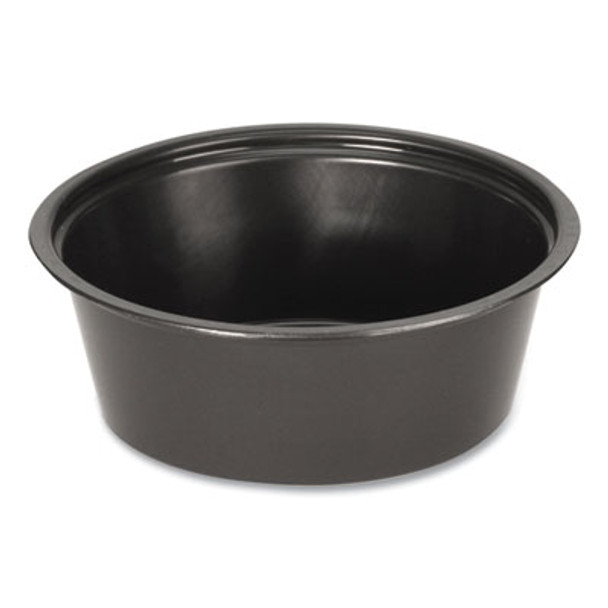 Portion Cups, 1.5 Oz, Plastic, Black, 250/Sleeve, 10 Sleeves/Carton