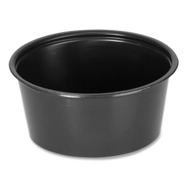 Portion Cups, 2 Oz, Plastic, Black, 2,500/Carton