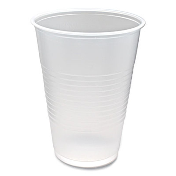 Rk Ribbed Cold Drink Cups, 10 Oz, Plastic, Clear, 100/Sleeve, 25 Sleeves/Carton