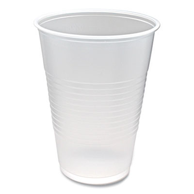 Rk Ribbed Cold Drink Cups, 10 Oz, Plastic, Clear, 100/Sleeve, 25 Sleeves/Carton