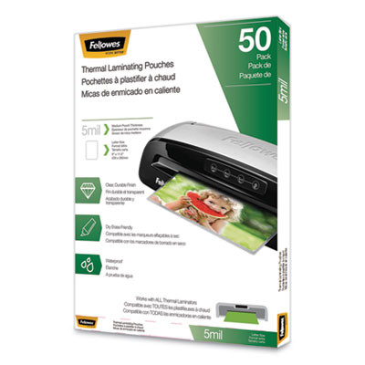 Thermal Laminating Pouches, 5 Mil, 9" X 11.5", Matte Clear, 50/Pack