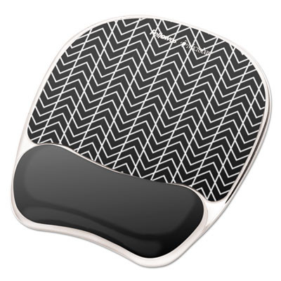 Photo Gel Mouse Pad With Wrist Rest With Microban Protection, 7.87 x 9.25, Chevron Design