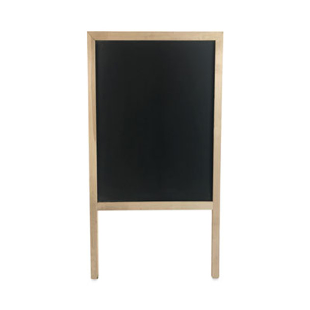 Black Chalkboard Marquee Sign, Black 24" x 42" Surface, Natural Wood Frame, 25" x 24" x 48.5"
