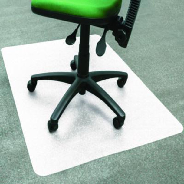 Cleartex Polypropylene Foldable Chair Mat For Low Pile Carpeted Floors, Rectangular, 35" x 46", Translucent White