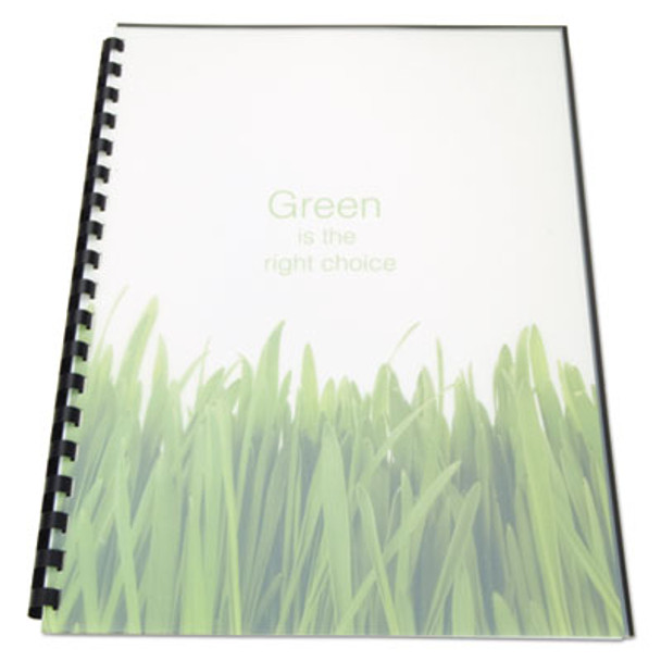 100% Recycled Poly Binding Cover, Plastic, Square Corners, 11 x 8.5, Frost, 25/Pack