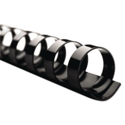 Combbind Standard Spines For 11 x 8.5 Documents, 19 Rings, 0.25" (25-Sheet) Capacity, Black, 100/Box