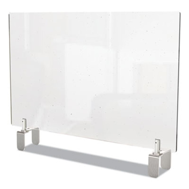 Clear Partition Extender With Attached Clamp, 42 X 3.88 X 30, Thermoplastic Sheeting
