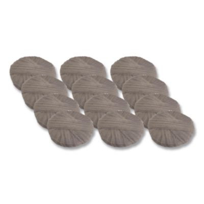 Radial Steel Wool Pads, Grade 0 (Fine): Cleaning And Polishing, 18" Diameter, Gray, 12/Carton