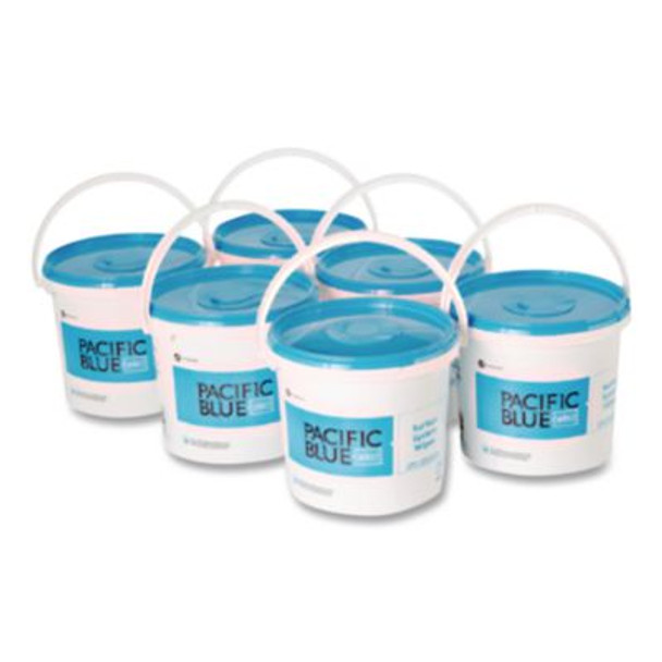 Pacific Blue Select Surface System Bucket, 7.8 X 7.8 X 7, White/Blue, 6/Carton