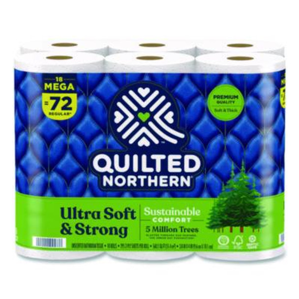 Ultra Soft And Strong Bathroom Tissue, Mega Rolls, Septic Safe, 2-Ply, White, 328 Sheets/Roll, 18 Rolls/Carton