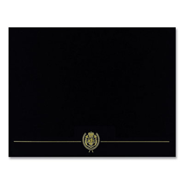 Classic Crest Certificate Covers, 9.38 X 12, Black, 5/Pack
