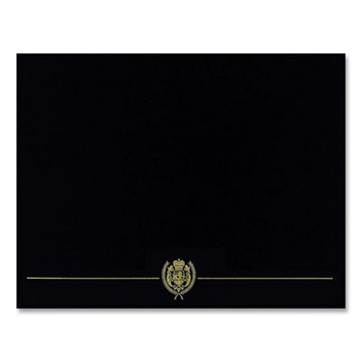 Classic Crest Certificate Covers, 9.38 X 12, Black, 5/Pack