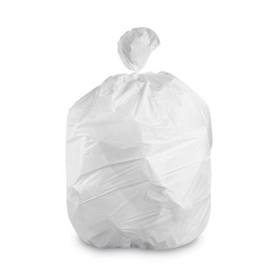 Linear Low-Density Can Liners, 35 Gal, 1.4 Mil, 33" x 45", White, Flat Pack, 200/Carton