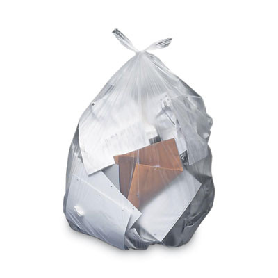 Linear Low-Density Can Liners, 56 Gal, 2 Mil, 43" x 48", Clear, Flat Pack, 100/Carton