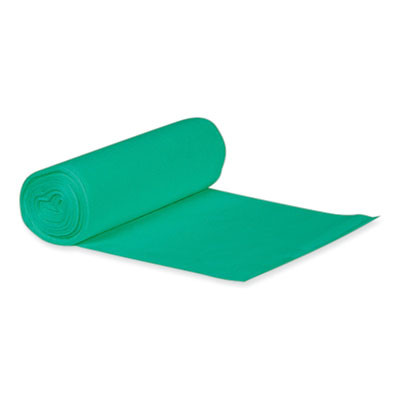 Eco Blend Max Can Liners, 33 Gal, 0.8 Mil, 33" x 39", Green, 25 Bags/Roll, 8 Rolls/Carton