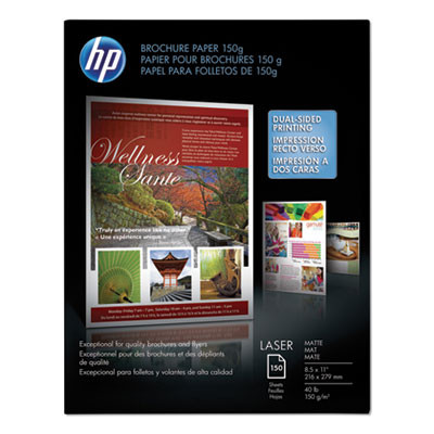 Laser Matte Brochure Paper, 112 Bright, 40 Lb Bond Weight, 8.5 x 11, White, 150/Pack