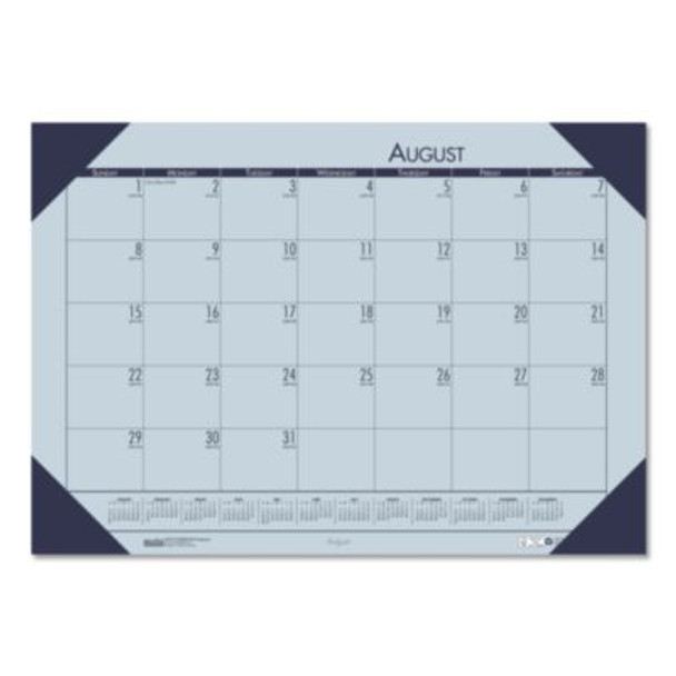 Ecotones Recycled Academic Desk Pad Calendar, 18.5 x 13, Orchid Sheets, Cordovan Corners, 12-Month (Aug To July): 2025-2026