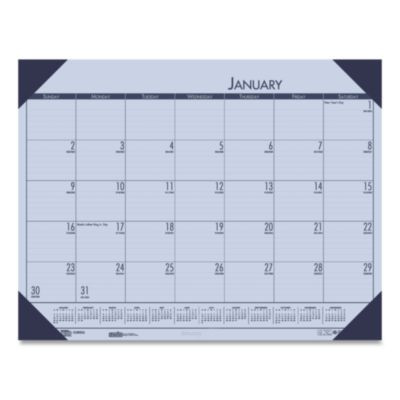 Ecotones Recycled Monthly Desk Pad Calendar, 22 x 17, Sunset Orchid Sheets, Cordovan Corners, 12-Month (Jan To Dec): 2026