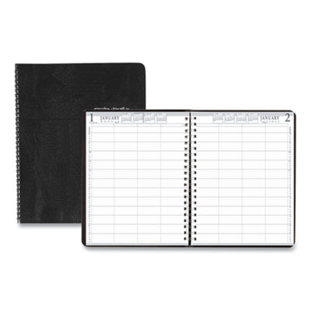 Four-Person Group Practice Daily Appointment Book, 11 x 8.5, Black Cover, 12-Month (Jan To Dec): 2026