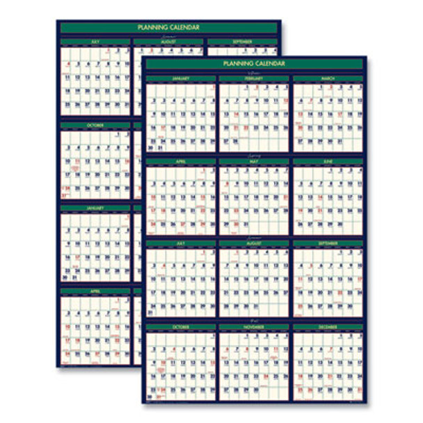 Four Seasons Business/Academic Recycled Wall Calendar, 24 x 37, 12-Month (July-June): 2025-2026, 12-Month (Jan To Dec): 2026