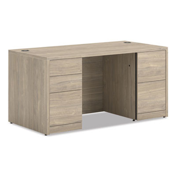 10500 Series Double Pedestal Desk With Full Pedestals, 60" x 30" x 29.5", Kingswood Walnut