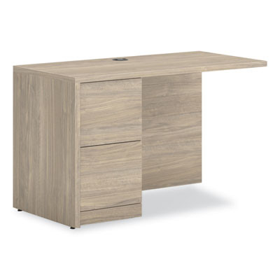 10500 Series Return With Full-Height Pedestal, Left, 48" x 24" x 29.5", Kingswood Walnut