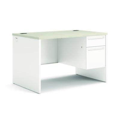 38000 Series Right Pedestal Desk, 48" X 30" X 30", Light Gray/Silver