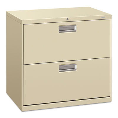 Brigade 600 Series Lateral File, 2 Legal/Letter-Size File Drawers, Putty, 30" X 18" X 28"