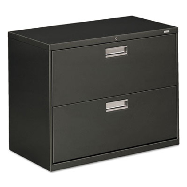 Brigade 600 Series Lateral File, 2 Legal/Letter-Size File Drawers, Charcoal, 36" X 18" X 28"